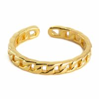 Verstelbare Ring Schakelketting Koper Goudkleurig - thumbnail