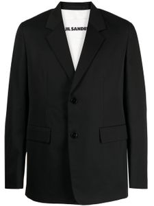 Jil Sander blazer en laine à simple boutonnage - Noir