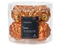 denappel glas d5h7 cm rood kpr ass 6st kerst - Decoris