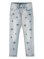 Chiara Ferragni Kids jean à motif Eyelike - Bleu - thumbnail