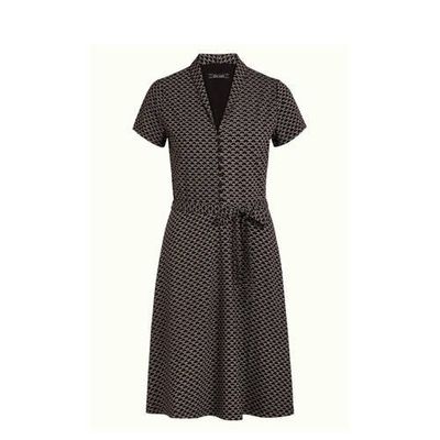 King Louie A-lijn jurk Fresno met all over print en ceintuur zwart