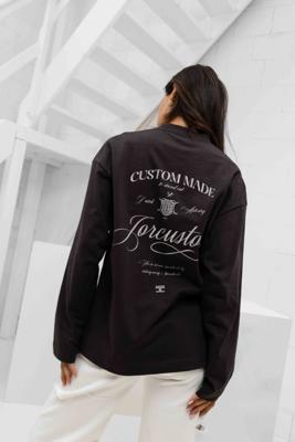 Jorcustom Handscript Longsleeve T-Shirt Dames Bruin - Maat S - Kleur: Bruin | Soccerfanshop