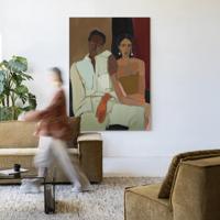 Urban Cotton Wandkleed 'Parental' 80 x 110cm in Frame - black