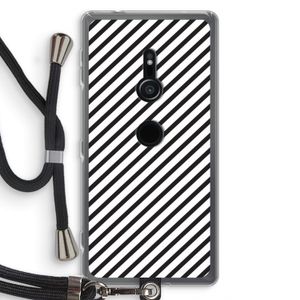 Strepen zwart-wit: Sony Xperia XZ2 Transparant Hoesje met koord