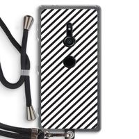 Strepen zwart-wit: Sony Xperia XZ2 Transparant Hoesje met koord