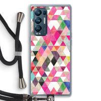 Gekleurde driehoekjes: Oppo Find X3 Neo Transparant Hoesje met koord