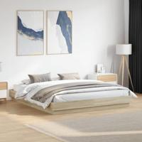 Bedframe bewerkt hout sonoma eikenkleurig 200x200 cm