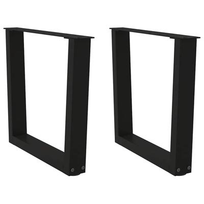 Eettafelpoten 2 st V-vormig 60x(42-43,3) cm staal zwart