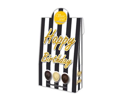 Cadeau doos black & white happy birthday
