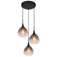 Globo Zwarte hanglampOlsen 3-lichts - 15887-3H
