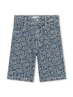 Marc Jacobs Kids short en jean à motif monogrammé - Bleu - thumbnail