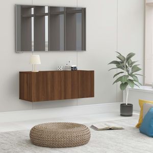 Tv-meubel 80x30x30 cm bewerkt hout bruin eikenkleur