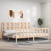 Bedframe zonder matras massief grenenhout 200x200 cm