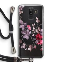 Mooie bloemen: Samsung Galaxy J8 (2018) Transparant Hoesje met koord