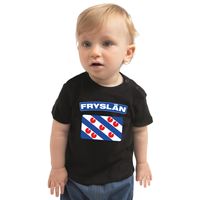 Fryslan t-shirt met vlag Friesland zwart voor babys - thumbnail