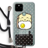 Sleep All Day: Pixel 5 Transparant Hoesje met koord