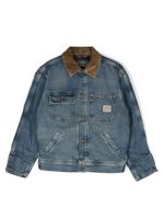 POLO RALPH LAUREN KIDS veste en jean à col en velours côtelé - Bleu