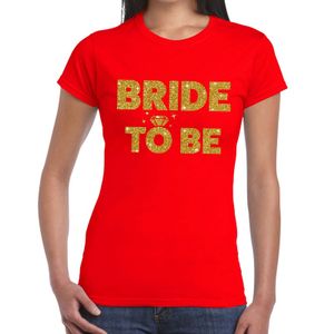 Bride to Be glitter tekst t-shirt rood dames