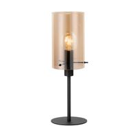 EGLO Polverara Tafellamp - E27 - 60,5 cm - Zwart/Amber - thumbnail