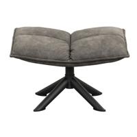 Leen Bakker - Hocker Clayton - Antraciet - 45x64x41,50 Cm - Stof - Grijs