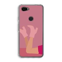 Pink boots: Google Pixel 3a Transparant Hoesje