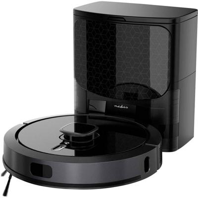 Nedis WIFIVCL002CBK Dweil- en zuigrobot Zwart Compatibel met Amazon Alexa, Compatibel met Google Home, Spraakgestuurd, Besturing via App