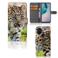 OnePlus Nord N10 | Telefoonhoesje | Met pasjeshouder | Baby Luipaard