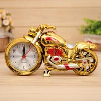 Cartoon motorfiets Alarm Clock slaapkamer kunststof aanwijzer wekker grootte: 23 * 13 * 6 cm (goud rood)