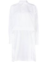 Plan C chemise en coton à ourlet asymétrique - Blanc