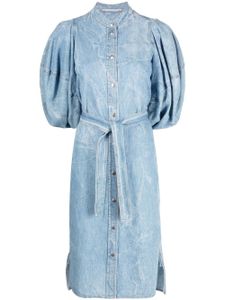 Stella McCartney robe mi-longue à boutonnière - Bleu