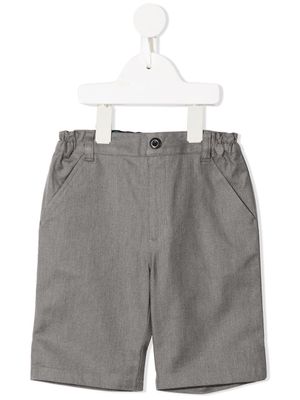 familiar pantalon droit à taille élastiquée - Gris