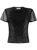 Blumarine t-shirt semi-transparent à ornements de perles - Noir - thumbnail