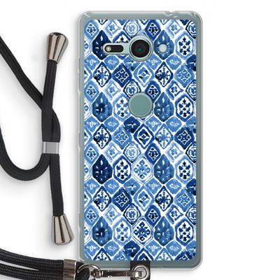 Blauw motief: Sony Xperia XZ2 Compact Transparant Hoesje met koord