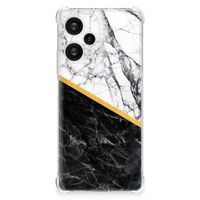 Xiaomi Poco F5 Anti-Shock Hoesje Marmer Wit Zwart - Origineel Cadeau Man - thumbnail