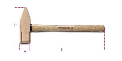 Beta Vonkvrije bankhamers met houten steel 1370BA 500 - 013700805