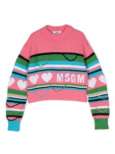 MSGM Kids sweat colour block en coton - Rose