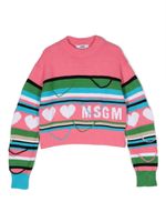 MSGM Kids sweat colour block en coton - Rose - thumbnail