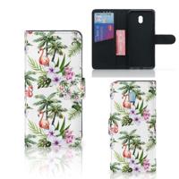 Xiaomi Redmi 8A | Telefoonhoesje | Met pasjeshouder | Flamingo Palms