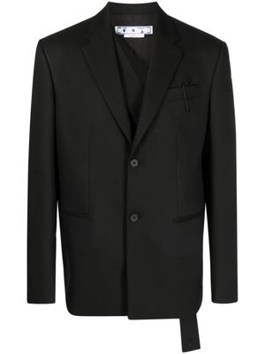 Off-White blazer à simple boutonnage - Noir