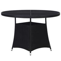 Tuintafel 110x74 cm poly rattan zwart