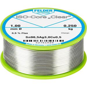 Felder ISO-Core Clear SAC305 Soldeertin Spoel Sn96,5Ag3Cu0,5 0.250 kg 1 mm