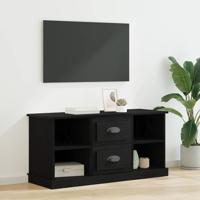 TV-kast met lade Zwart Eiken 99,5 x 35,5 x 48 cm Bewerkt hout