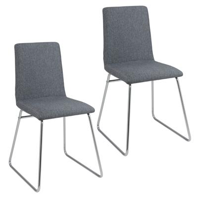Set van 2 Eetkamerstoelen Gestoffeerde Keukenstoel met Inklapbare Rugleuning en Metalen Frame Ruimtebesparende Accentstoelen