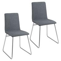 Set van 2 Eetkamerstoelen Gestoffeerde Keukenstoel met Inklapbare Rugleuning en Metalen Frame Ruimtebesparende Accentstoelen