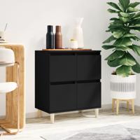 Dressoir 60x35x70 cm bewerkt hout zwart