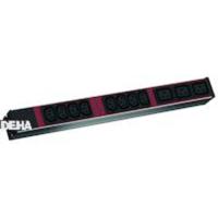 Bachmann 800.2332 19 inch Stekkerdoos voor patchkast 1 HE Apparaatcontactdoos C19 16A Zwart, Rood