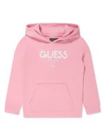 guess kids hoodie à logo strassé - Rose