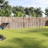 Hondenkennel 15,73 m² staal zilverkleurig