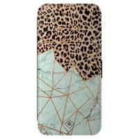 Samsung Galaxy A57 flipcase - Luipaard marmer mint