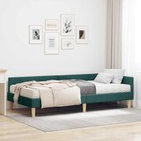 Hoekbedframe met Matras Anders met hoofdeinde 2 pcs Groen Stof